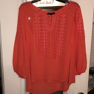 Gorgeous Orange Embroidered Blouse
